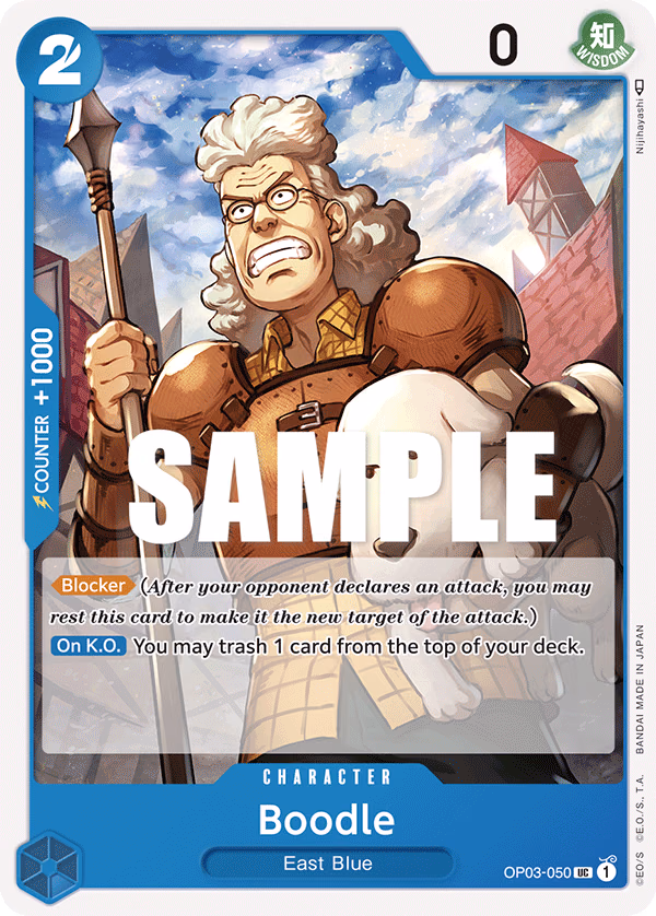Boodle One Piece card (OP03-050, Pillars of Strength)