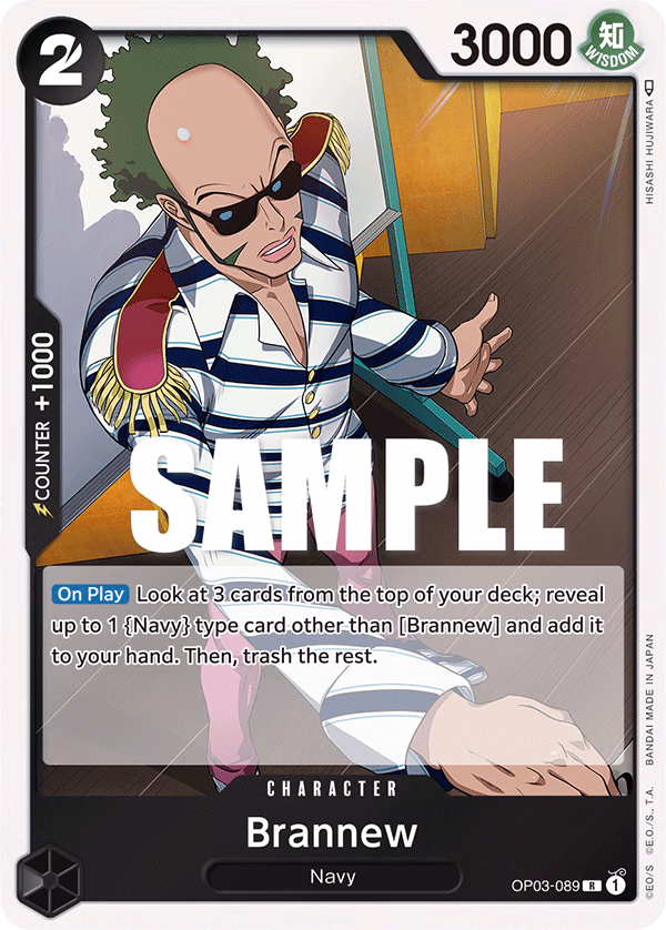 Brannew One Piece card (OP03-089, Pillars of Strength)