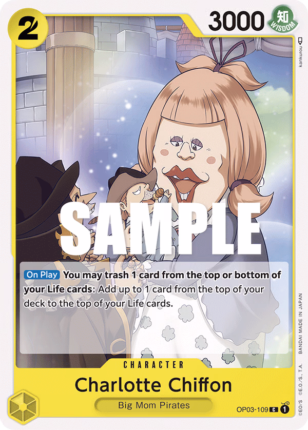 Charlotte Chiffon One Piece card (OP03-109, Pillars of Strength)