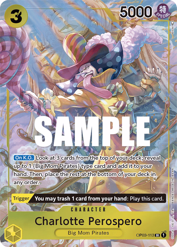Charlotte Perospero (Alternate Art) One Piece card (OP03-113, Pillars of Strength)