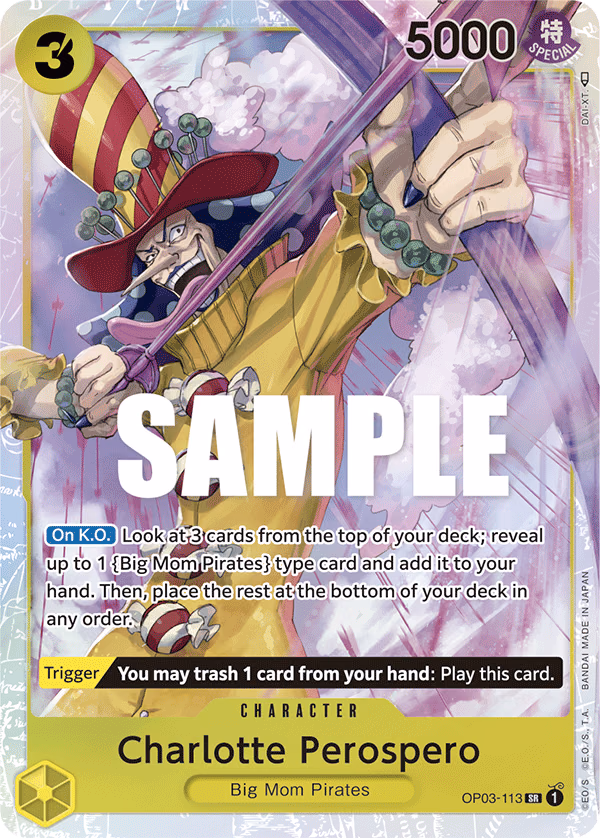 Charlotte Perospero One Piece card (OP03-113, Pillars of Strength)