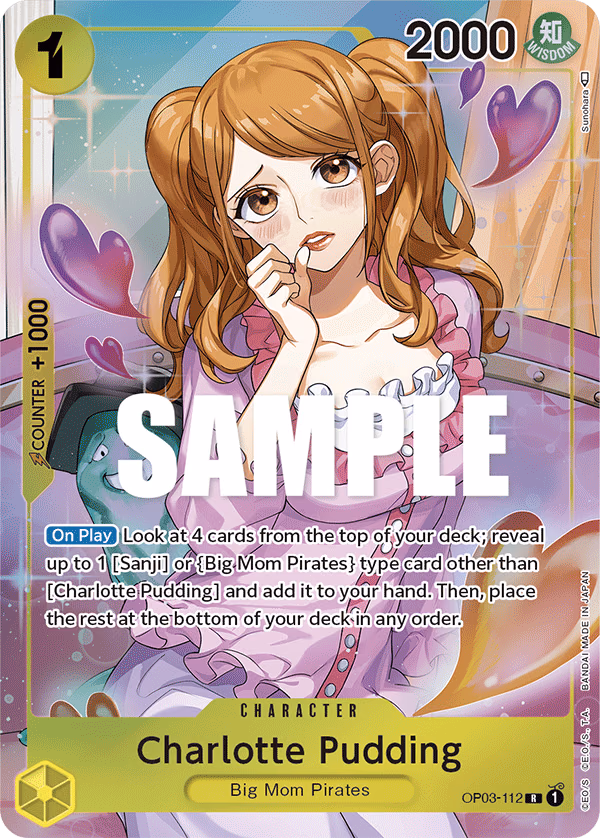 Charlotte Pudding (Alternate Art) One Piece card (OP03-112, Pillars of Strength)