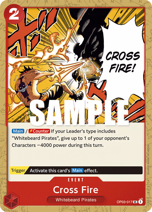 Cross Fire One Piece card (OP03-017, Pillars of Strength)