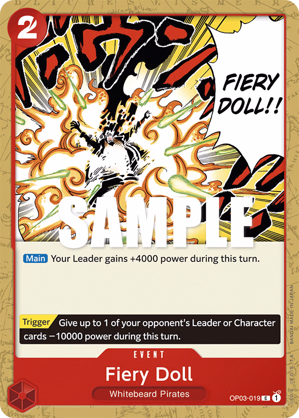 Fiery Doll One Piece card (OP03-019, Pillars of Strength)