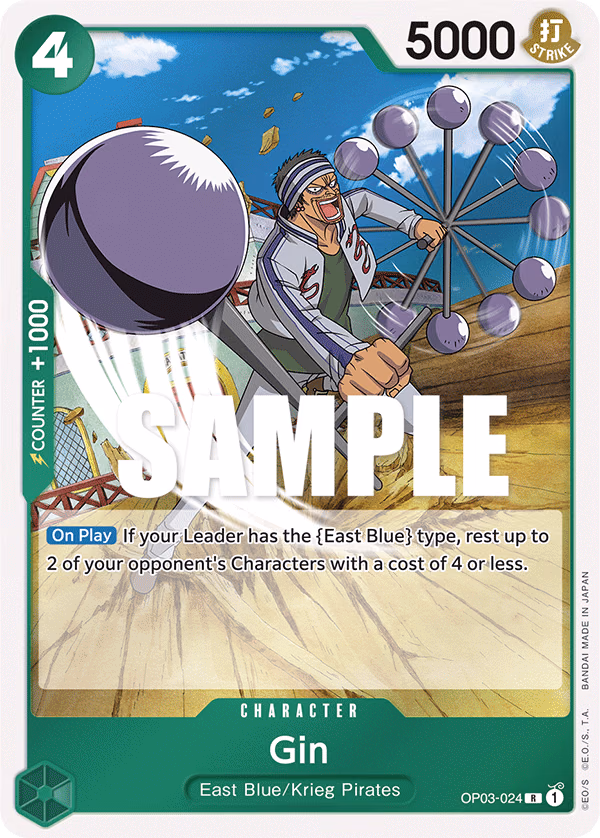 Gin One Piece card (OP03-024, Pillars of Strength)