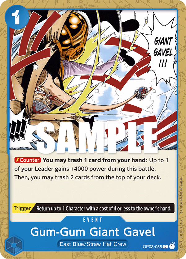 Gum-Gum Giant Gavel One Piece card (OP03-055, Pillars of Strength)