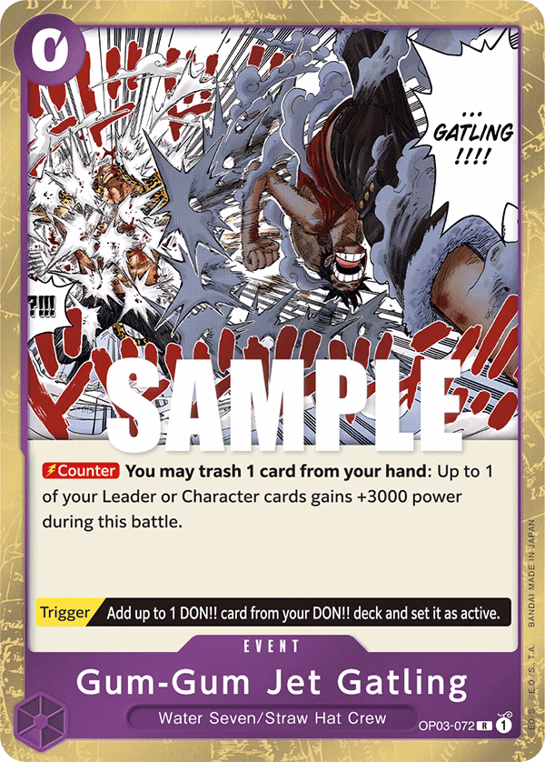 Gum-Gum Jet Gatling One Piece card (OP03-072, Pillars of Strength)