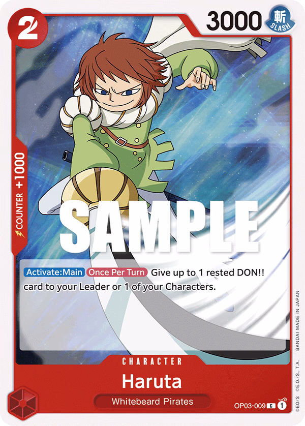 Haruta One Piece card (OP03-009, Pillars of Strength)