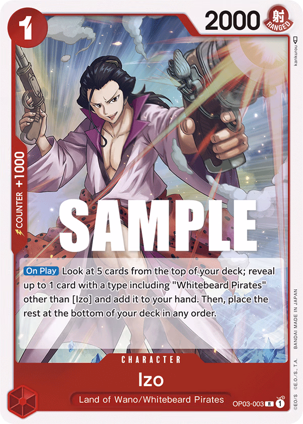 Izo One Piece card (OP03-003, Pillars of Strength)