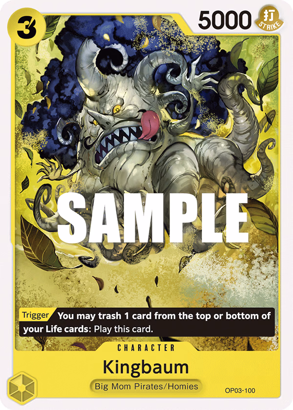Kingbaum One Piece card (OP03-100, Pillars of Strength)