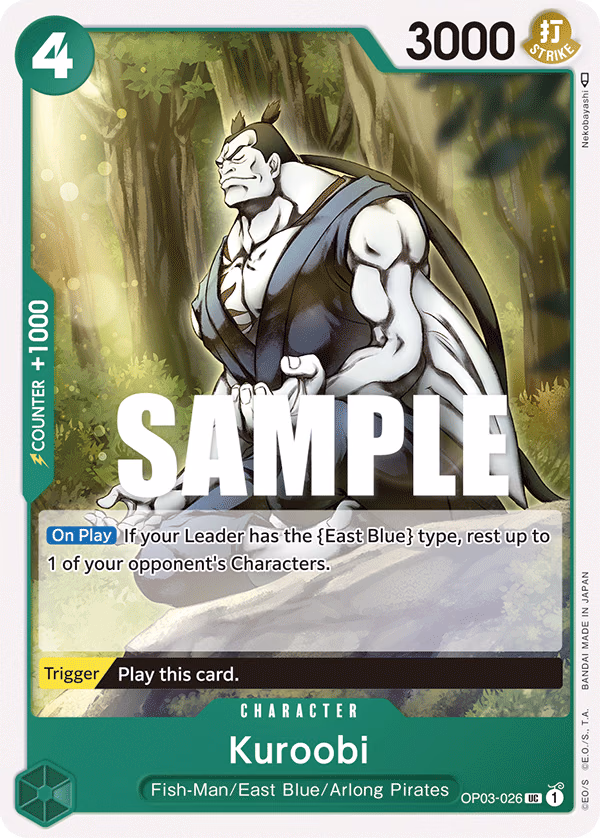 Kuroobi One Piece card (OP03-026, Pillars of Strength)