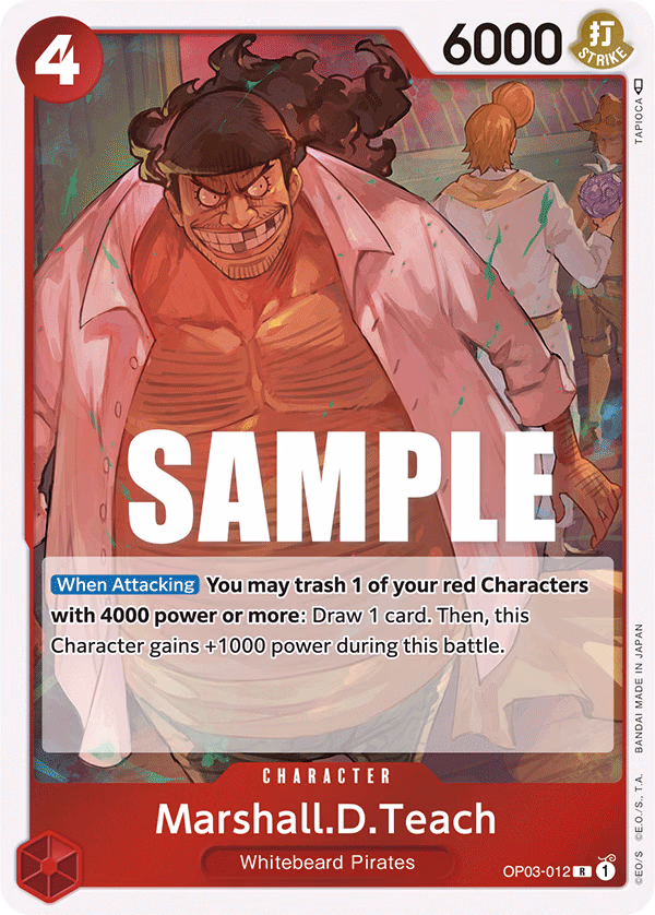 Marshall.D.Teach One Piece card (OP03-012, Pillars of Strength)