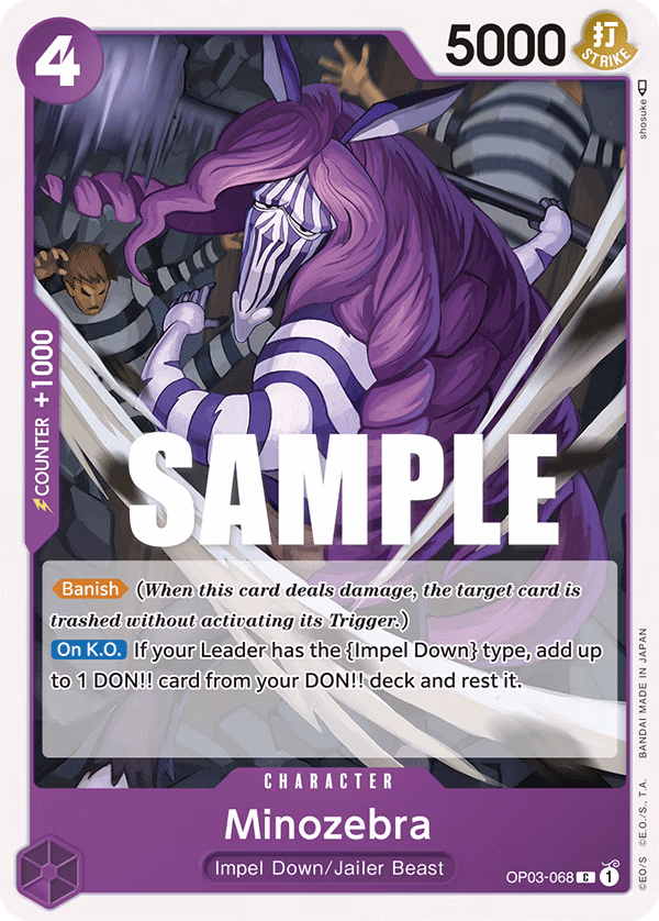 Minozebra One Piece card (OP03-068, Pillars of Strength)