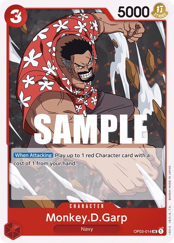 Monkey.D.Garp One Piece card (OP03-014, Pillars of Strength)