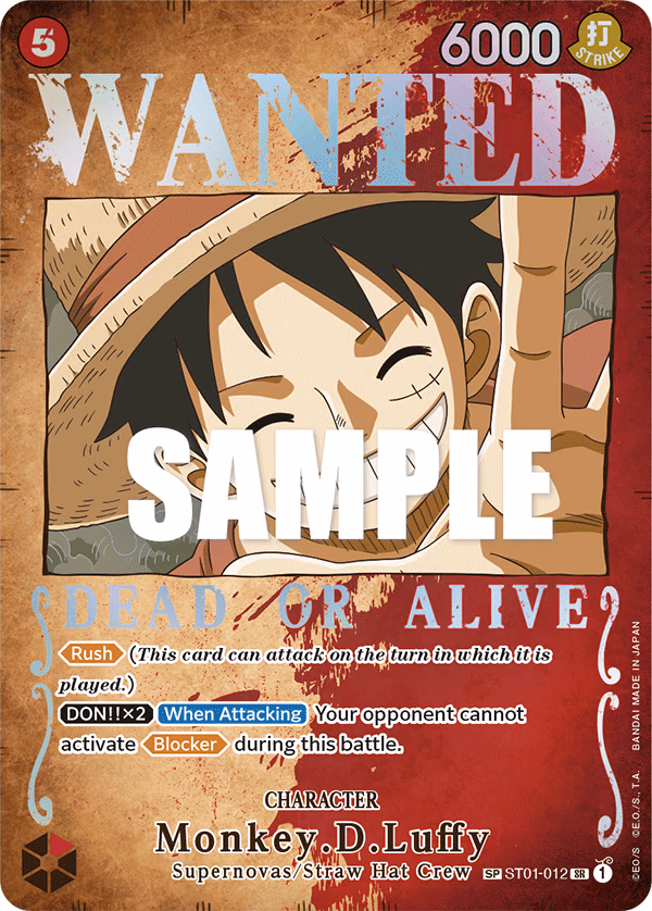 Monkey.D.Luffy (Wanted Poster) One Piece card (ST01-012, Pillars of Strength)