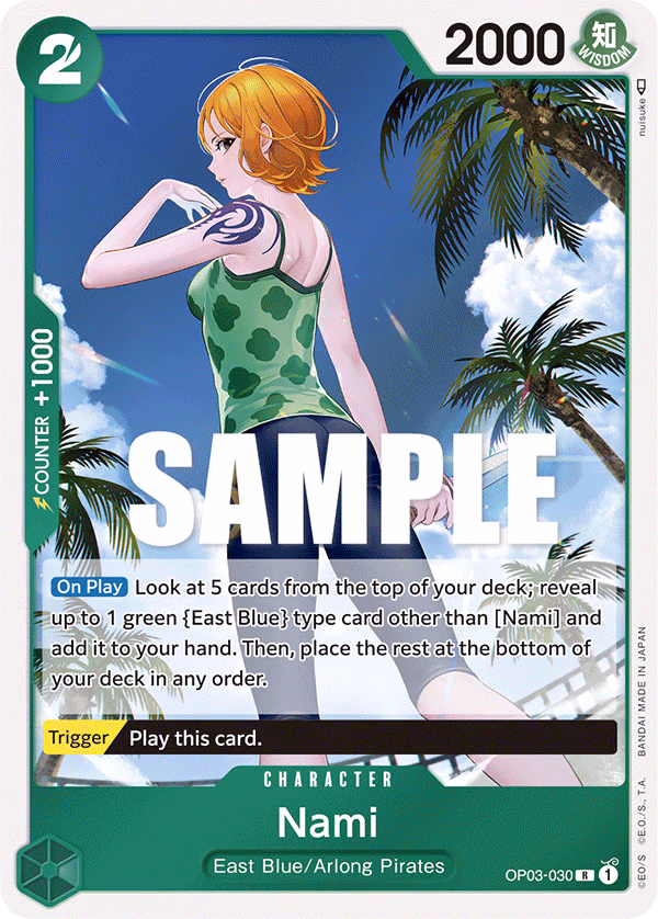 Nami One Piece card (OP03-030, Pillars of Strength)