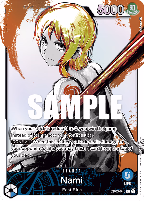 Nami (Alternate Art) One Piece card (OP03-040, Pillars of Strength)