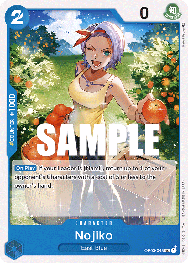 Nojiko One Piece card (OP03-048, Pillars of Strength)