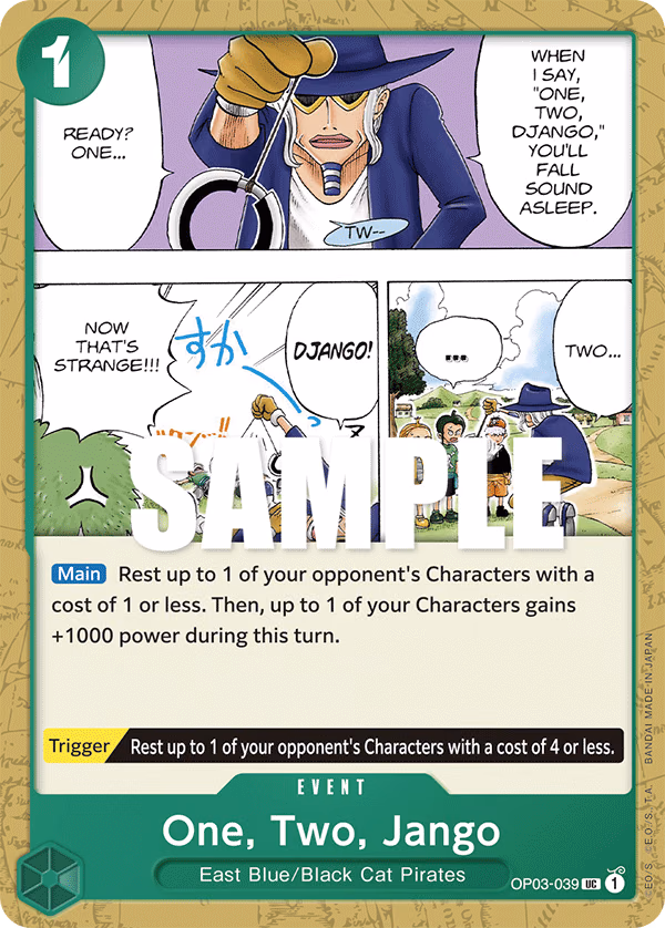 One, Two, Jango One Piece card (OP03-039, Pillars of Strength)