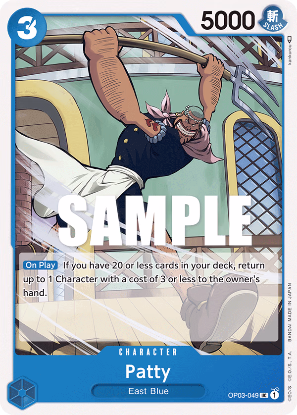 Patty One Piece card (OP03-049, Pillars of Strength)