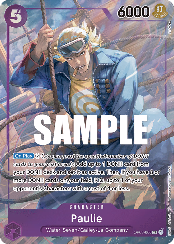 Paulie (Alternate Art) One Piece card (OP03-066, Pillars of Strength)