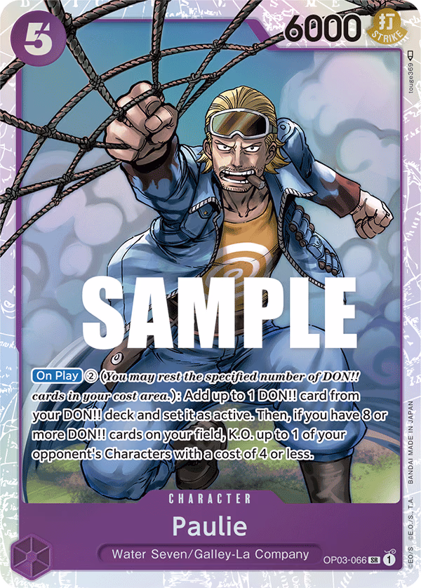 Paulie One Piece card (OP03-066, Pillars of Strength)