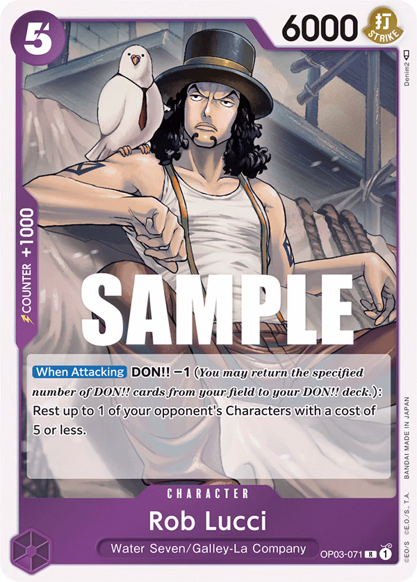 Rob Lucci One Piece card (OP03-071, Pillars of Strength)