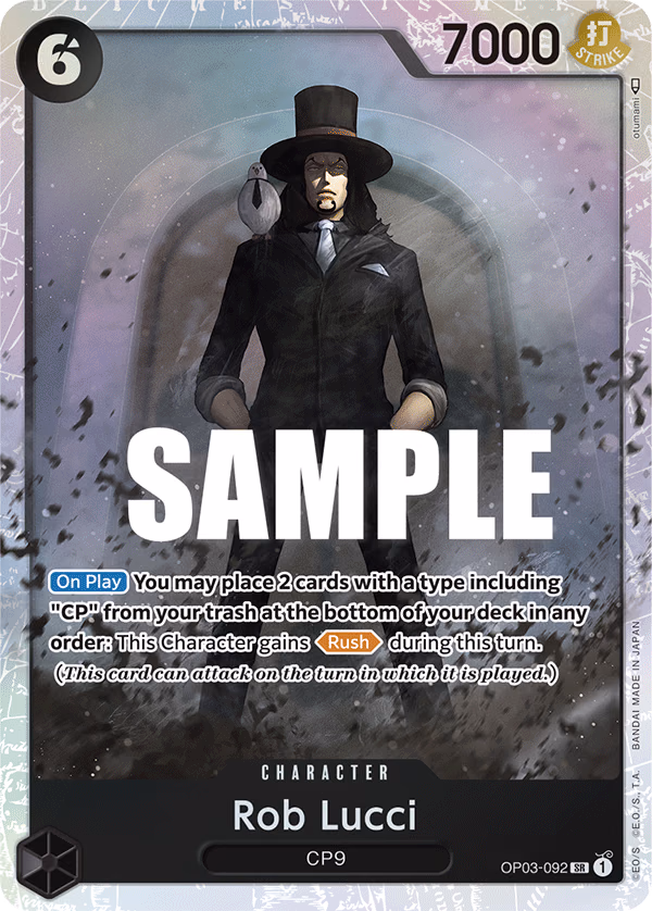 Rob Lucci One Piece card (OP03-092, Pillars of Strength)