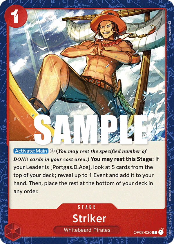 Striker One Piece card (OP03-020, Pillars of Strength)