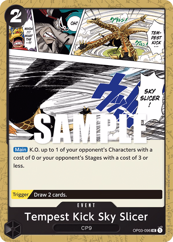 Tempest Kick Sky Slicer One Piece card (OP03-096, Pillars of Strength)