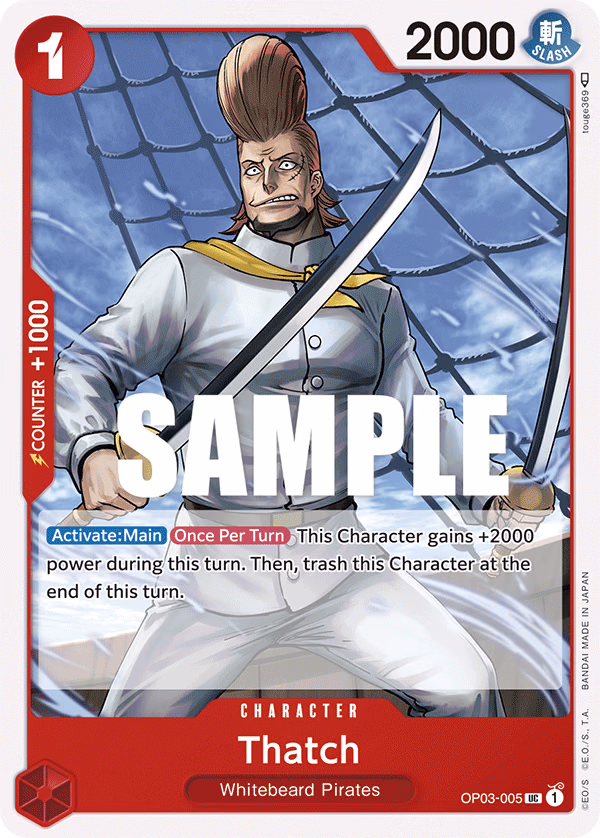 Thatch One Piece card (OP03-005, Pillars of Strength)