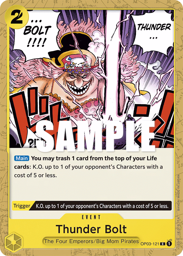 Thunder Bolt One Piece card (OP03-121, Pillars of Strength)