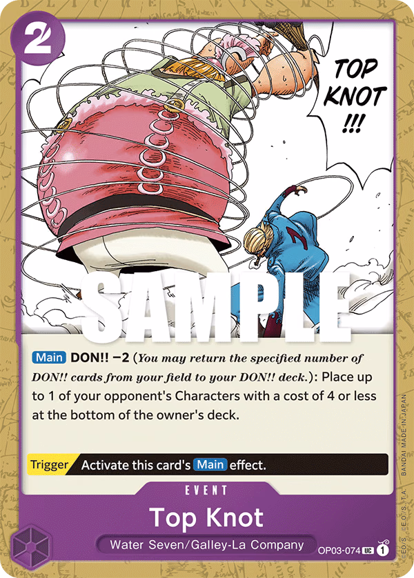 Top Knot One Piece card (OP03-074, Pillars of Strength)