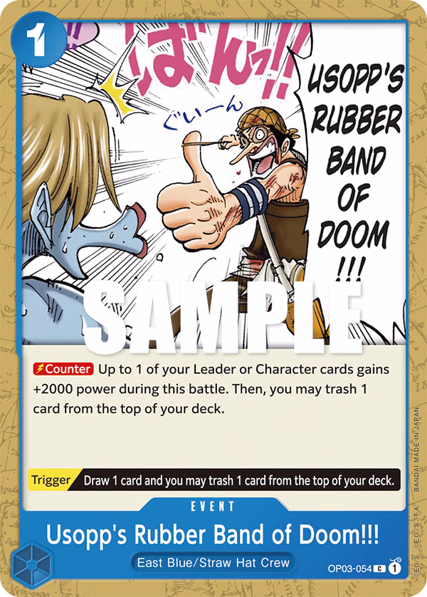 Usopp's Rubber Band of Doom!!! One Piece card (OP03-054, Pillars of Strength)