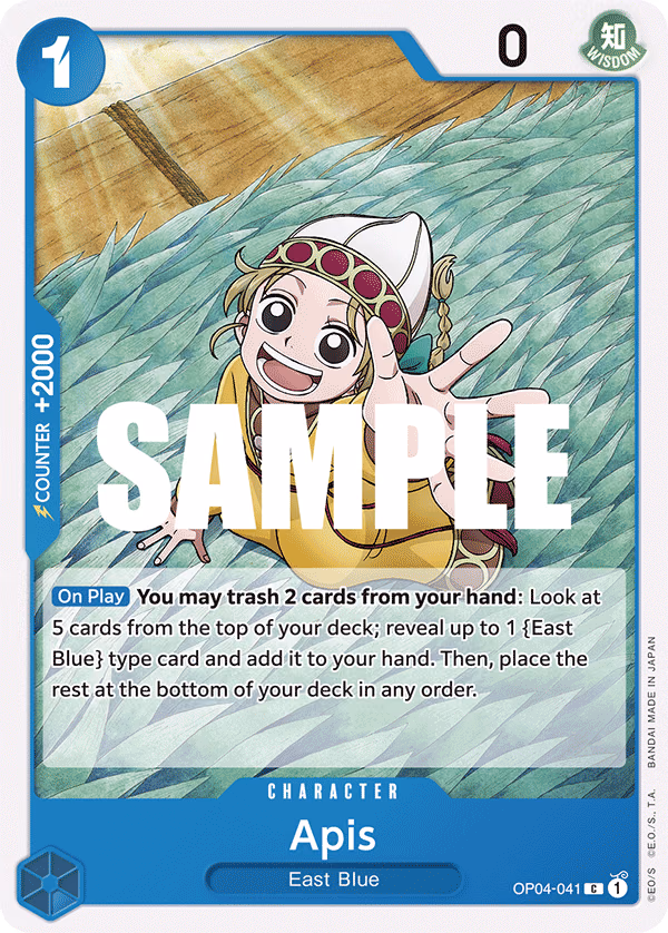 Apis One Piece card (OP04-041, Kingdoms of Intrigue)