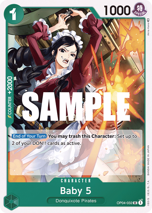 Baby 5 One Piece card (OP04-032, Kingdoms of Intrigue)