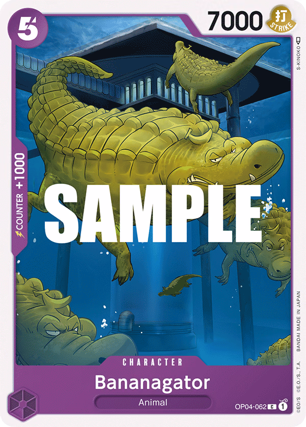 Bananagator One Piece card (OP04-062, Kingdoms of Intrigue)