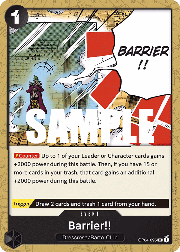 Barrier!! One Piece card (OP04-095, Kingdoms of Intrigue)