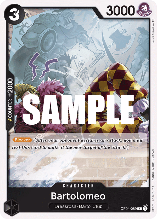 Bartolomeo One Piece card (OP04-089, Kingdoms of Intrigue)