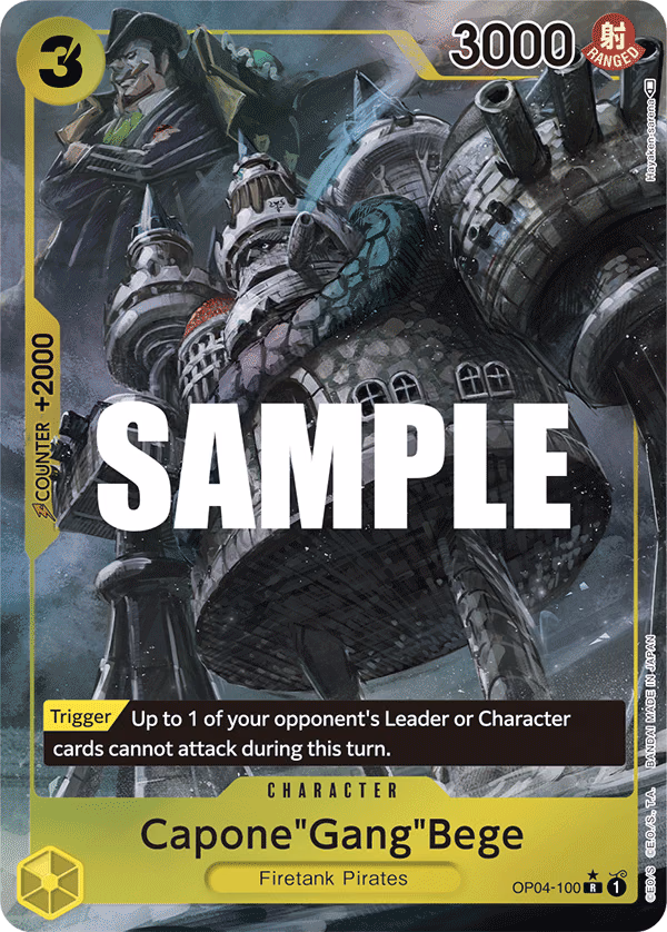 Capone"Gang"Bege (Alternate Art) One Piece card (OP04-100, Kingdoms of Intrigue)