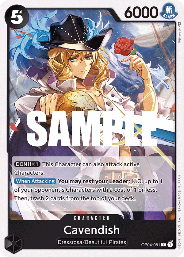 Cavendish One Piece card (OP04-081, Kingdoms of Intrigue)