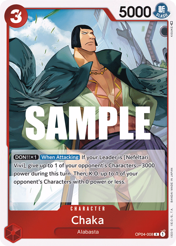 Chaka One Piece card (OP04-008, Kingdoms of Intrigue)