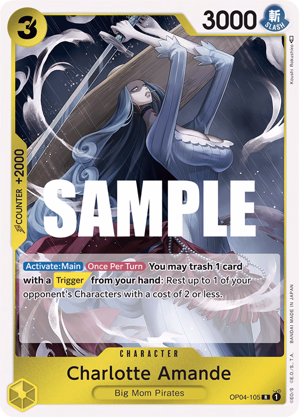 Charlotte Amande One Piece card (OP04-105, Kingdoms of Intrigue)