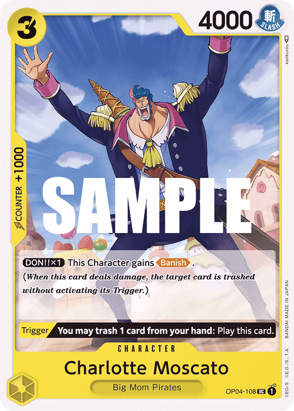 Charlotte Moscato One Piece card (OP04-108, Kingdoms of Intrigue)