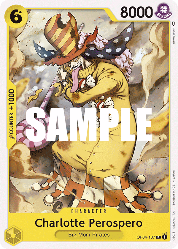 Charlotte Perospero One Piece card (OP04-107, Kingdoms of Intrigue)