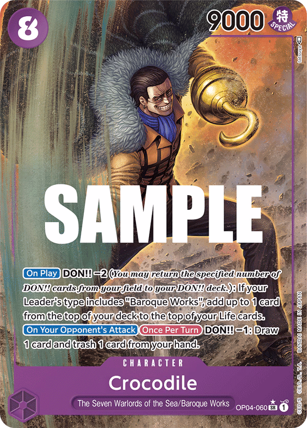 Crocodile (Alternate Art) One Piece card (OP04-060, Kingdoms of Intrigue)