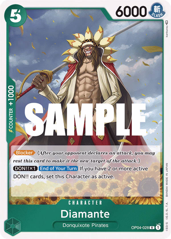 Diamante One Piece card (OP04-028, Kingdoms of Intrigue)