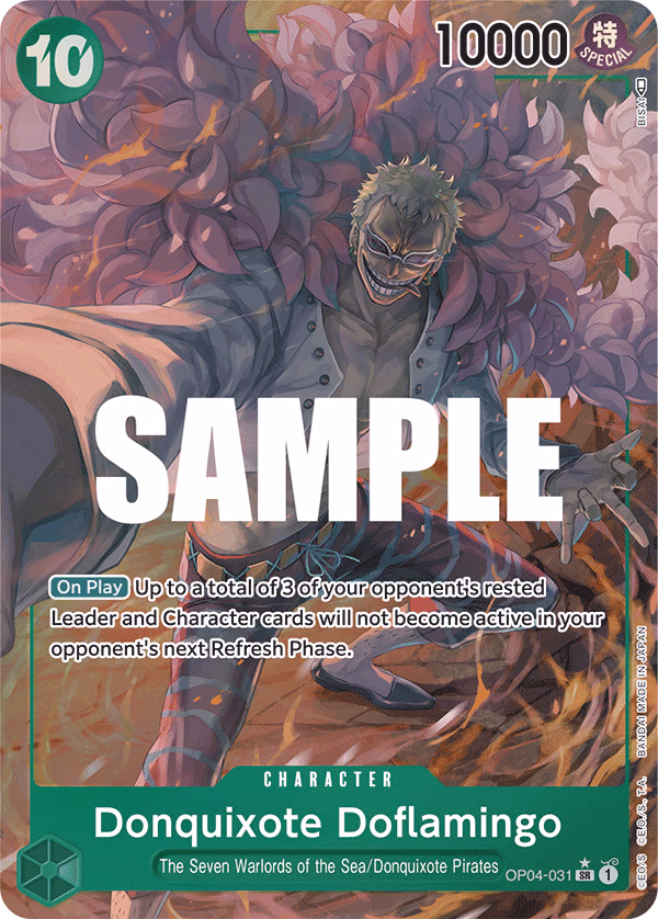 Donquixote Doflamingo (Alternate Art) One Piece card (OP04-031, Kingdoms of Intrigue)