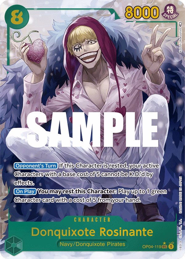 Donquixote Rosinante (Alternate Art) One Piece card (OP04-119, Kingdoms of Intrigue)