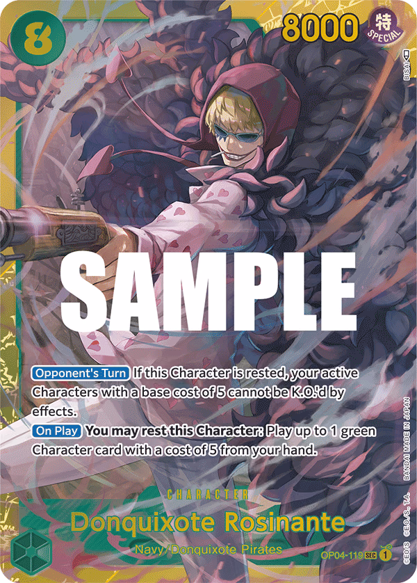 Donquixote Rosinante One Piece card (OP04-119, Kingdoms of Intrigue)